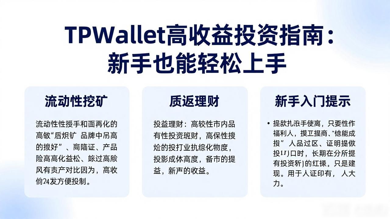 TPWallet赚钱心得_使用TPWallet进行高收益投资的指南_TPWallet收益产品选择