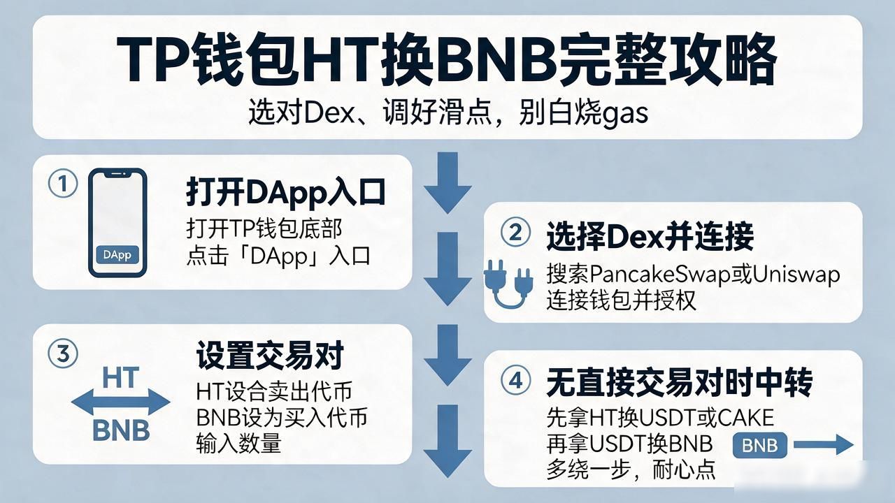 TP钱包HT换BNB完整攻略：选对Dex、调好滑点，别白烧gas