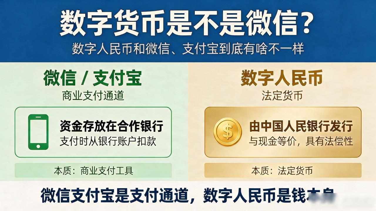 数字人民币与微信支付区别_数字货币是微信交易吗_数字人民币法定货币地位