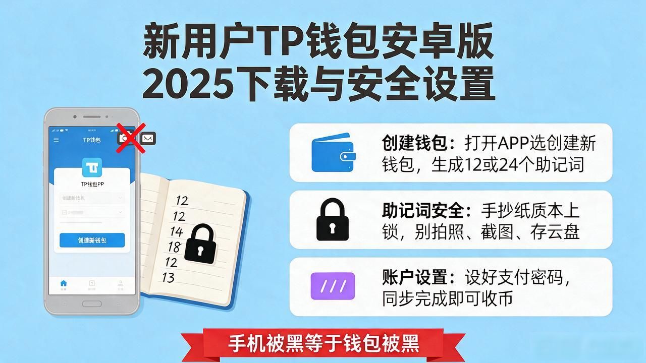 2025年TP钱包安卓版最新下载官网_新用户如何快速下载tp钱包安卓版最新版2025并设置账户安全？_TP钱包创建新钱包助记词安全备份方法