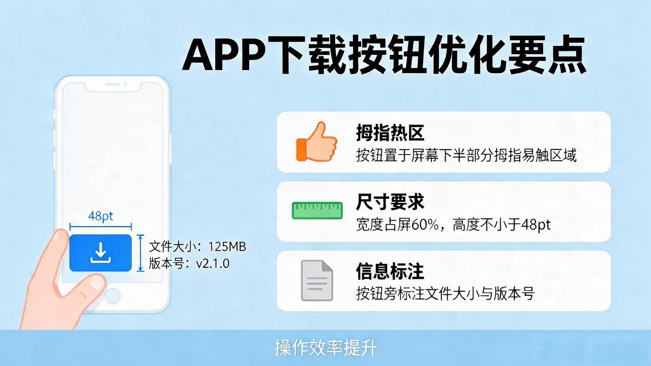 下载按钮尺寸位置_app下载界面优化_tp官方app下载的用户界面设计，如何提升操作的便捷性与效率？