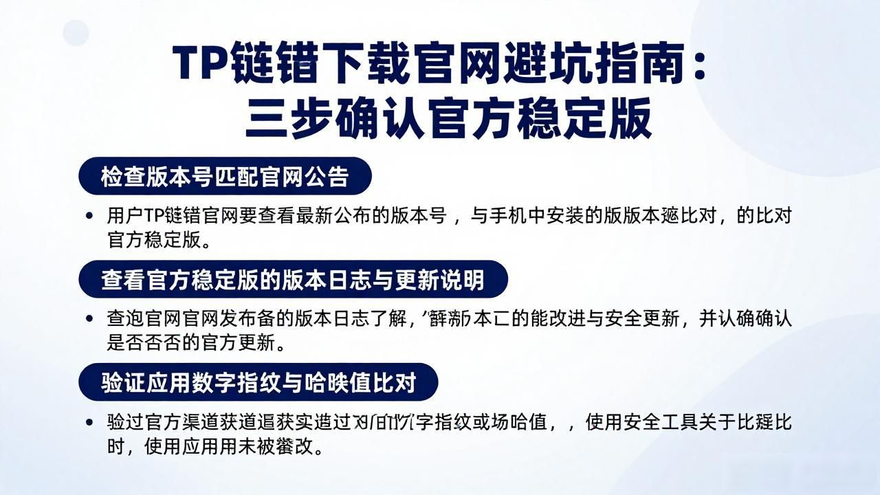 TP钱包下载官网避坑指南：三步确认官方稳定版